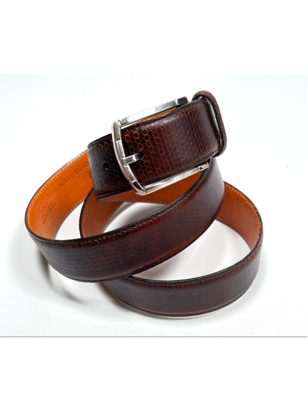 MARTIN DINGMAN Mens Belt Brown Italian Calfskin Belt 40 Handmade USA